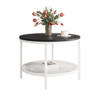COUCHTISCH CANDY 60/42 cm runden, Weiß / Schwarz matt - Schwarz/Weiß, Metall (60/60/42cm) - Idohome