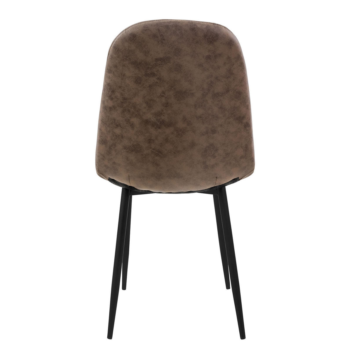 STUHL Kunstleder Braun 4er Set - Braun, Metall (51/89/44cm) - ML-DESIGN