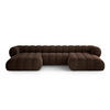 PANORAMASOFA Koge aus Samt Schokolade 6 Sitzplätze - Dunkelbraun, Textil (165/70/348cm) - Cosmopolitan Design