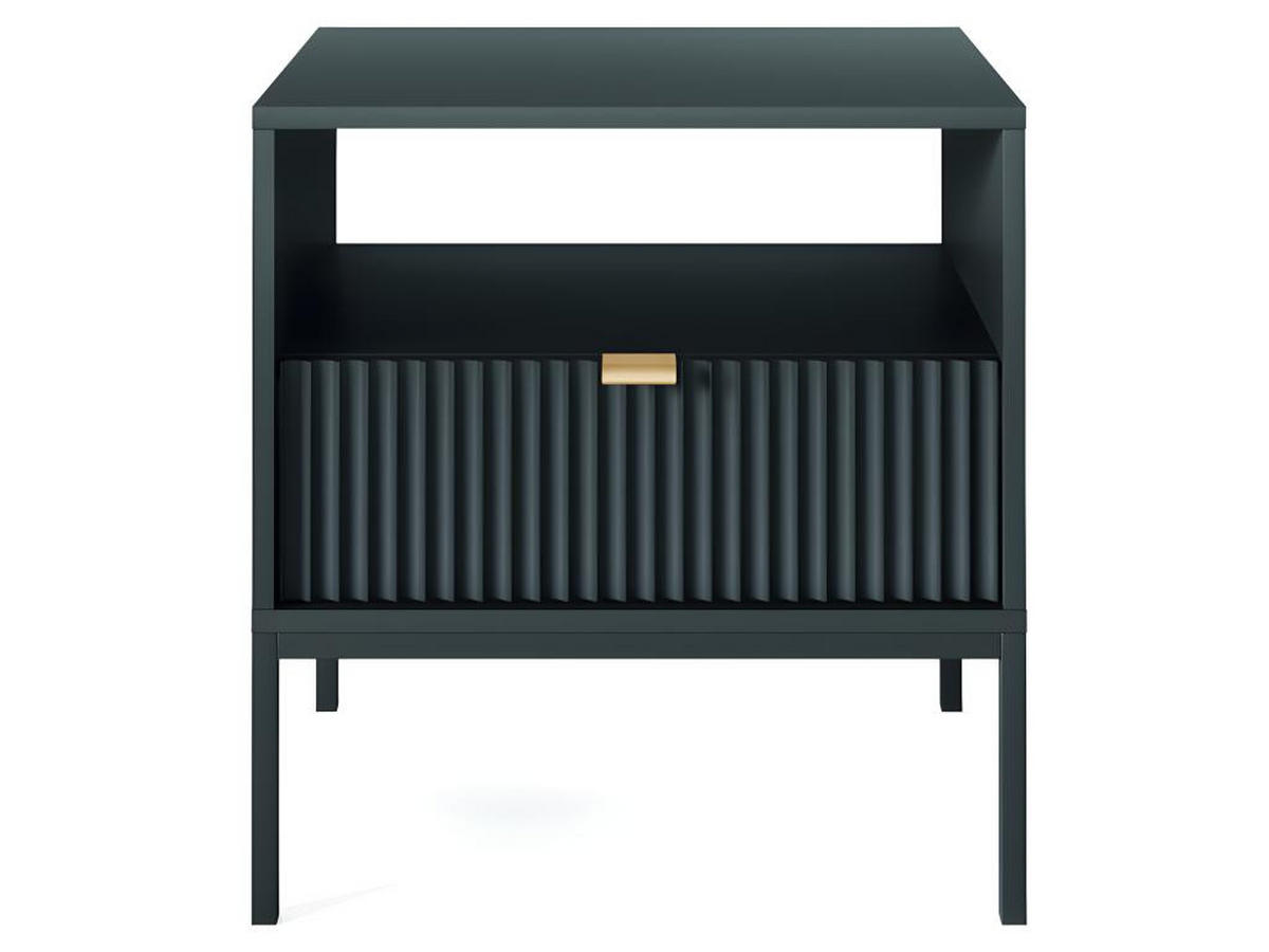 NACHTTISCH mit 1 Schublade & 1 Ablage - Schwarz - LIOUBA - Schwarz, Holz (39/56/54cm) - Pascal Morabito