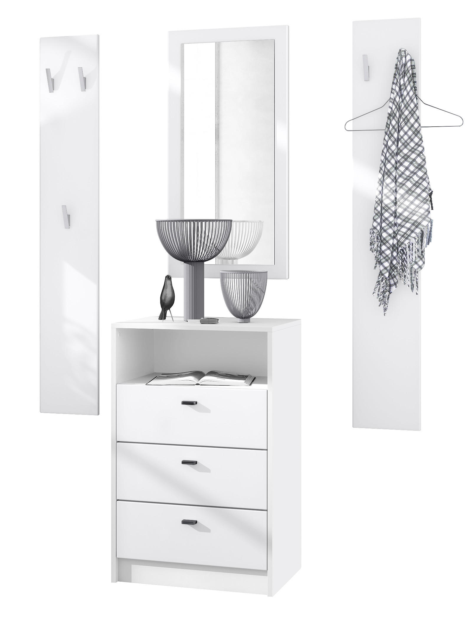 GARDEROBE Pino Weiß matt - Weiß, Holzwerkstoff (135/190/36cm) - Vladon