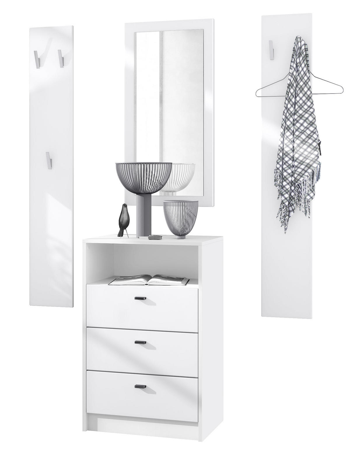 GARDEROBE Pino Weiß matt - Weiß, Holzwerkstoff (135/190/36cm) - Vladon