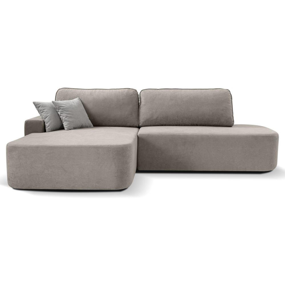 ECKSCHLAFSOFA Gavi cappuccino velours links - Cappuccino, Textil (269/171cm) - Beautysofa