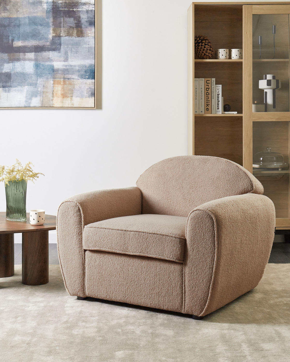 SESSEL Hellbraun Ellede - Hellbraun, Textil (93/73/90cm) - Beliani