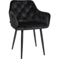 ARMLEHNENSTUHL Samt schwarz - Schwarz, Textil/Metall (59/82/62cm) - CLP