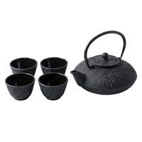 TEEKANNE Gusseisen mit Sieb Naro Schwarz 800 ml 18/22/15 cm - Schwarz, Metall (22/18cm) - AROMELIO