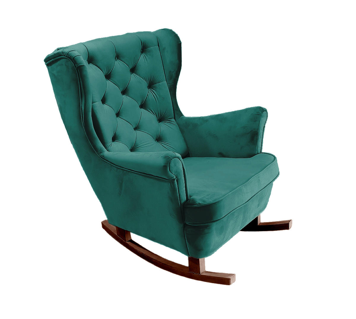 SCHAUKELSESSEL mit gepolstertem Sitz und Armlehnen, 102x81x95 cm, Grün_29851 - Pastellgrün/Braun, Holz/Textil (81/102/95cm) - DomoHome