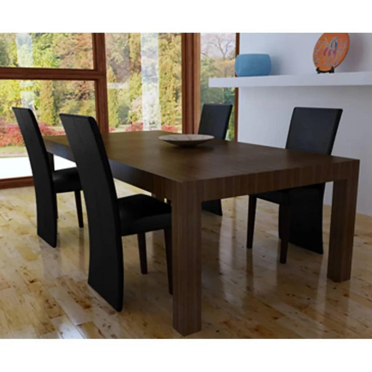 ESSZIMMERSTÜHLE 4 Stk. Schwarz Kunstleder 43*53*93cm - Schwarz, Leder (43/93/53cm) - ZMH