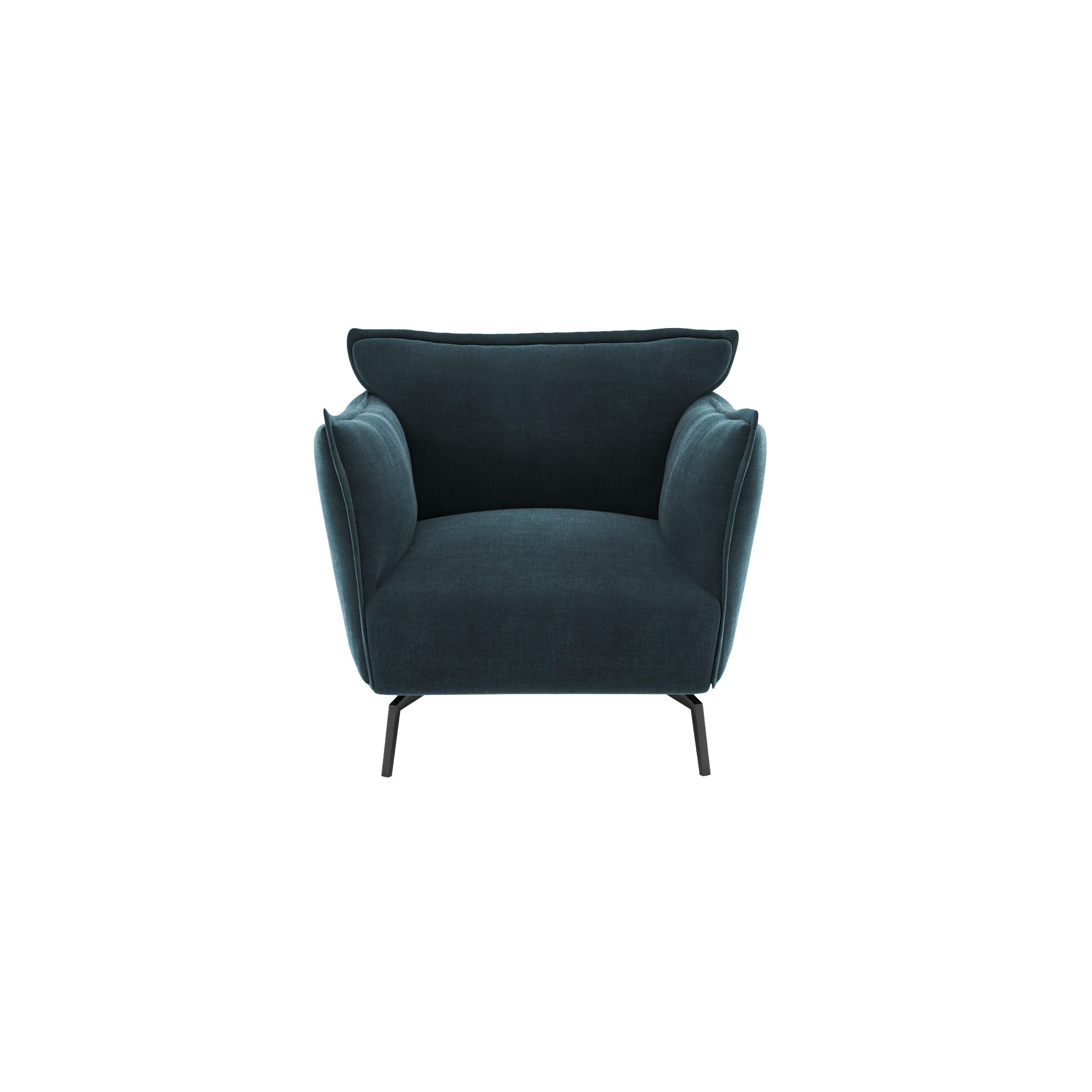 SESSEL Samt Pfauenblau 102cm - Blau/Hellblau, Textil (102/90/105cm) - Sia Home