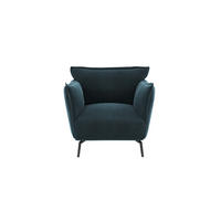 SESSEL Samt Pfauenblau 102cm - Blau/Hellblau, Textil (102/90/105cm) - Sia Home