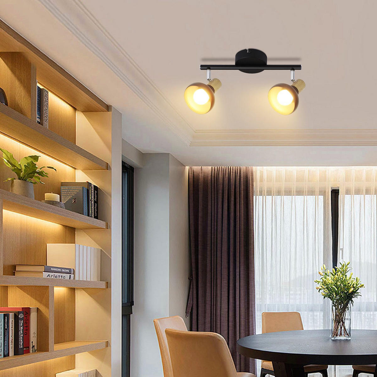 DECKENSTRAHLER Leuchthild 11/15.5/25.5 cm - Schwarz, Metall (25.5/11/15.5cm) - ZMH