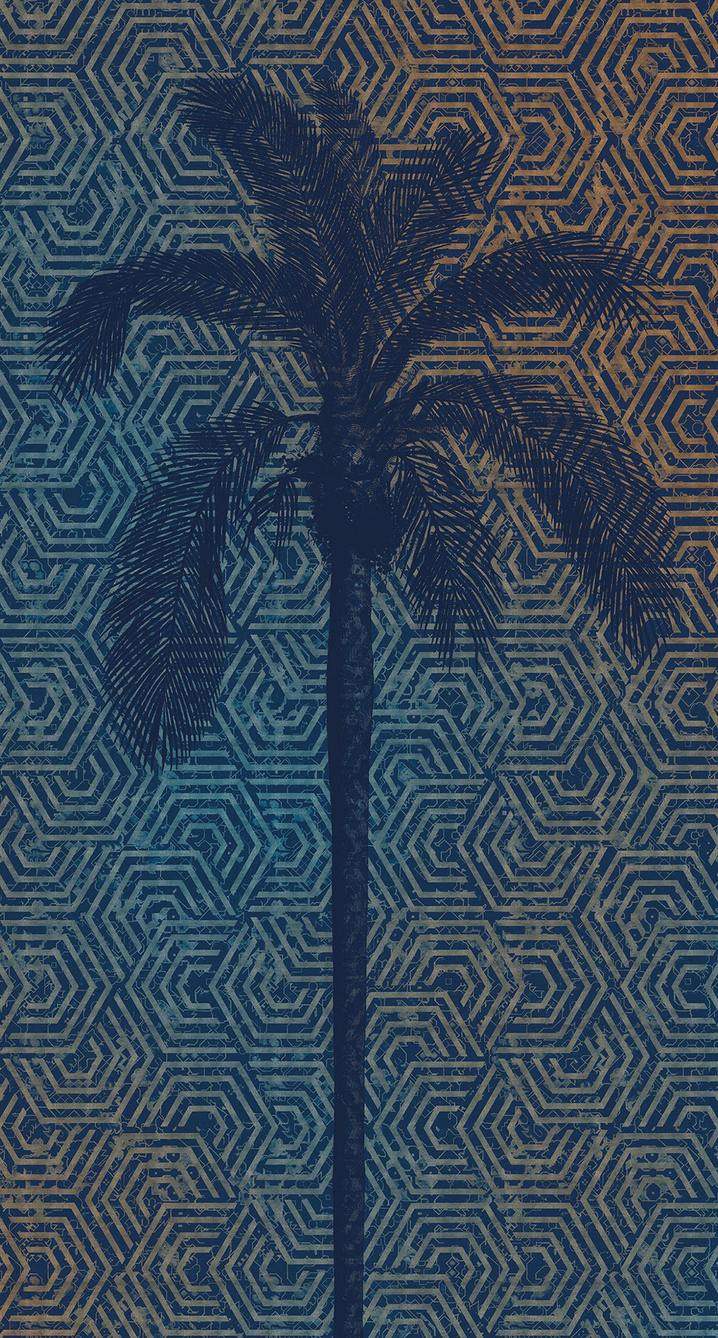 FOTOTAPETE Grafik 150 x 280 cm - Blau, Papier (150/280cm) - Sanders & Sanders