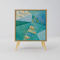 SIDEBOARD SPECTRUM SPLENDOR, Eichefarben, 57,5x42x75,5 cm, Goldfarbene Metallfüße - Eichefarben/Goldfarben, Holzwerkstoff/Metall (57.5/75.5/42cm) - SpaceRebels