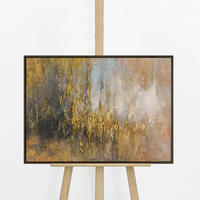 GEMÄLDE Goldene Linien Schattenfugenrahmen Grau 70x50 cm - Grau, Holz (70/50cm) - YS-art gallery