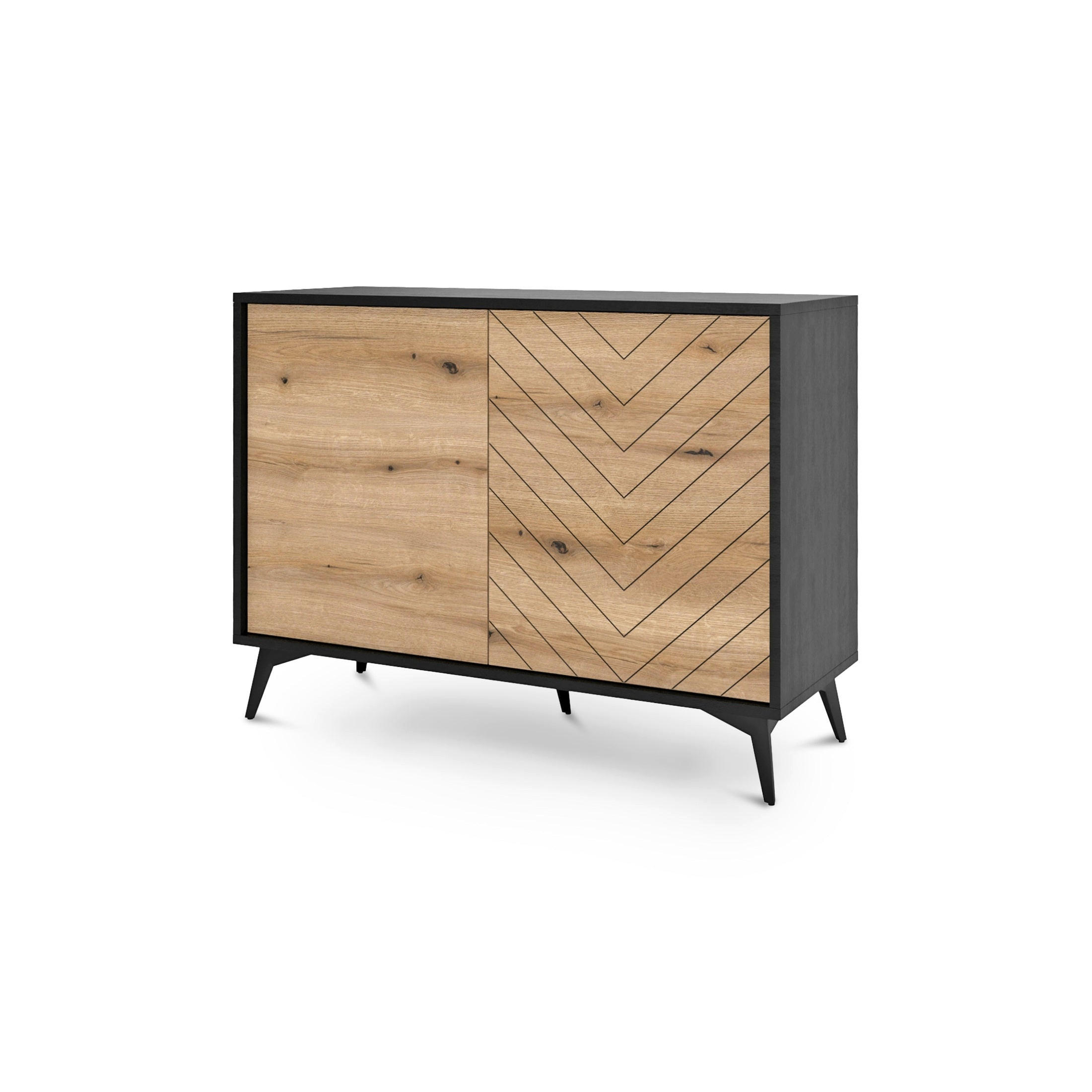 Pillovely Kommode Schwarz 103.5x76.7x39 cm