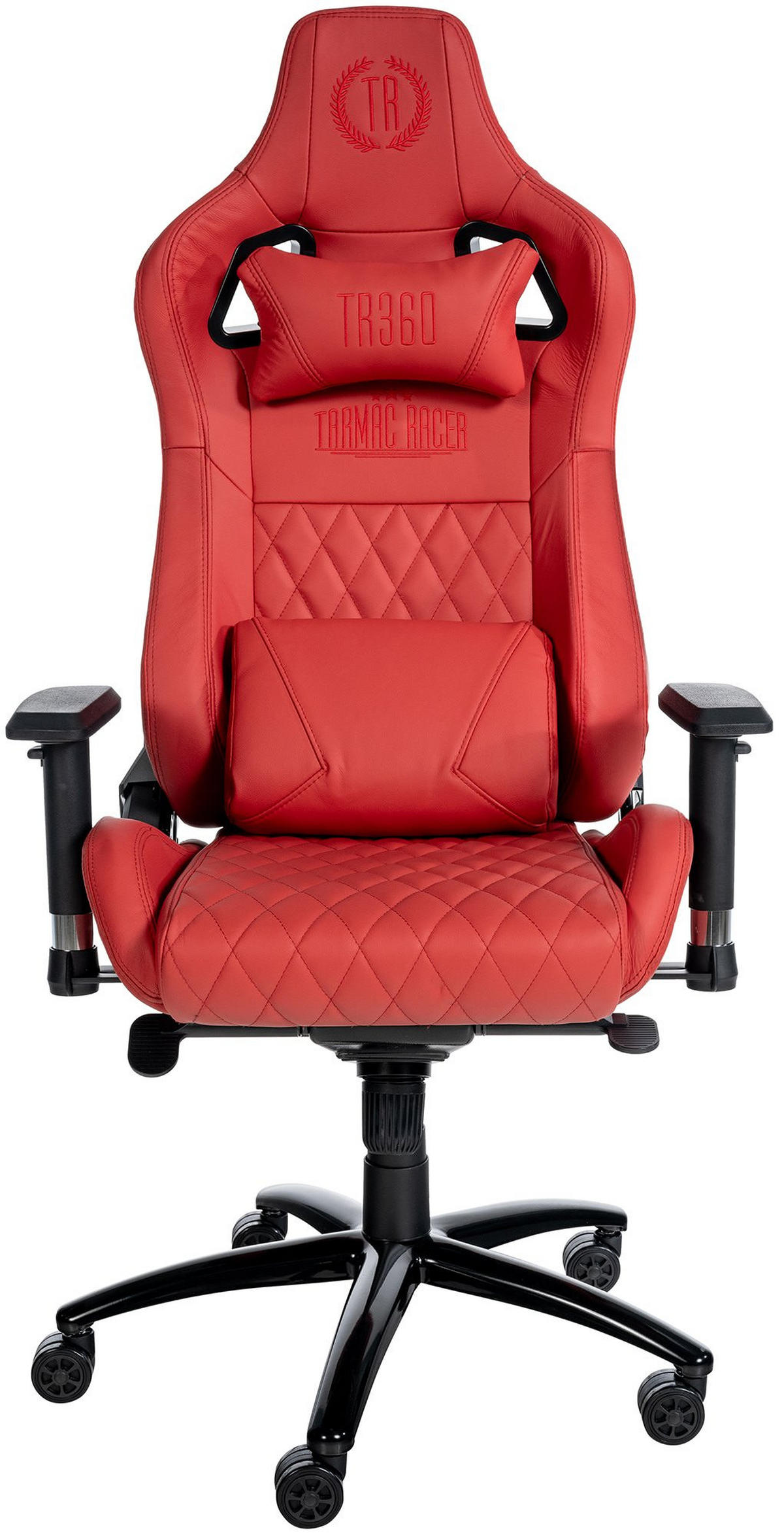 CHEFSESSEL Echtleder rot - Rot/Schwarz, Leder/Metall (70/129/64cm) - CLP