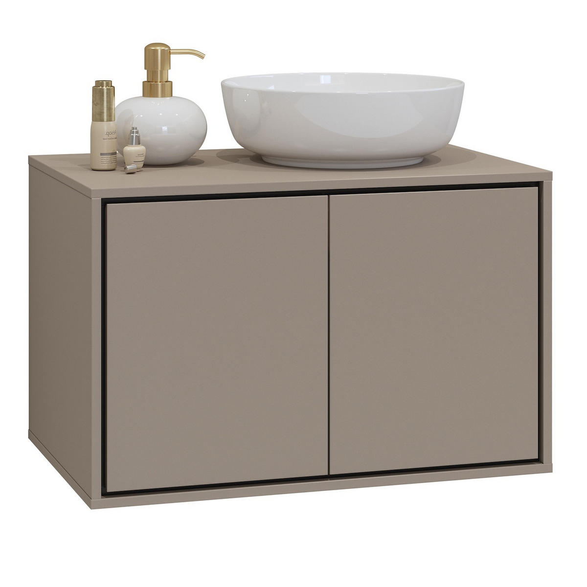 WASCHBECKENUNTERSCHRANK Capri 2 Schubladen Cashmere - 78 x 48 x 51 cm - Kaschmir, Holz (78/51/48cm) - Badplaats