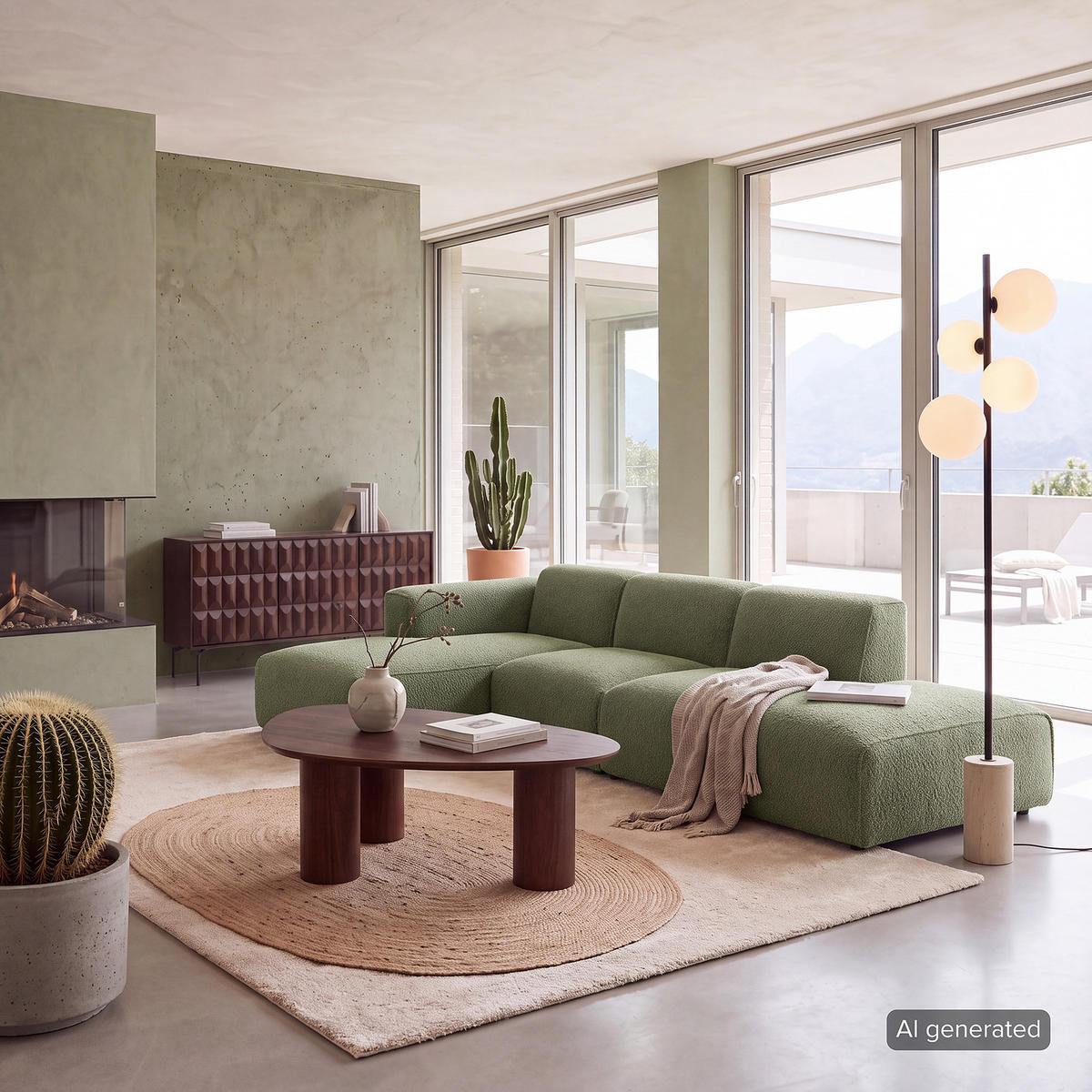 ECKSOFA mit Chaiselongue - Schwarz/Grün, Kunststoff/Textil (290/173cm) - home24