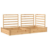 HOCHBEET mit 3 Rankgitter aus Tannenholz Naturholz - Naturfarben, Holz (125/102/240cm) - Outsunny