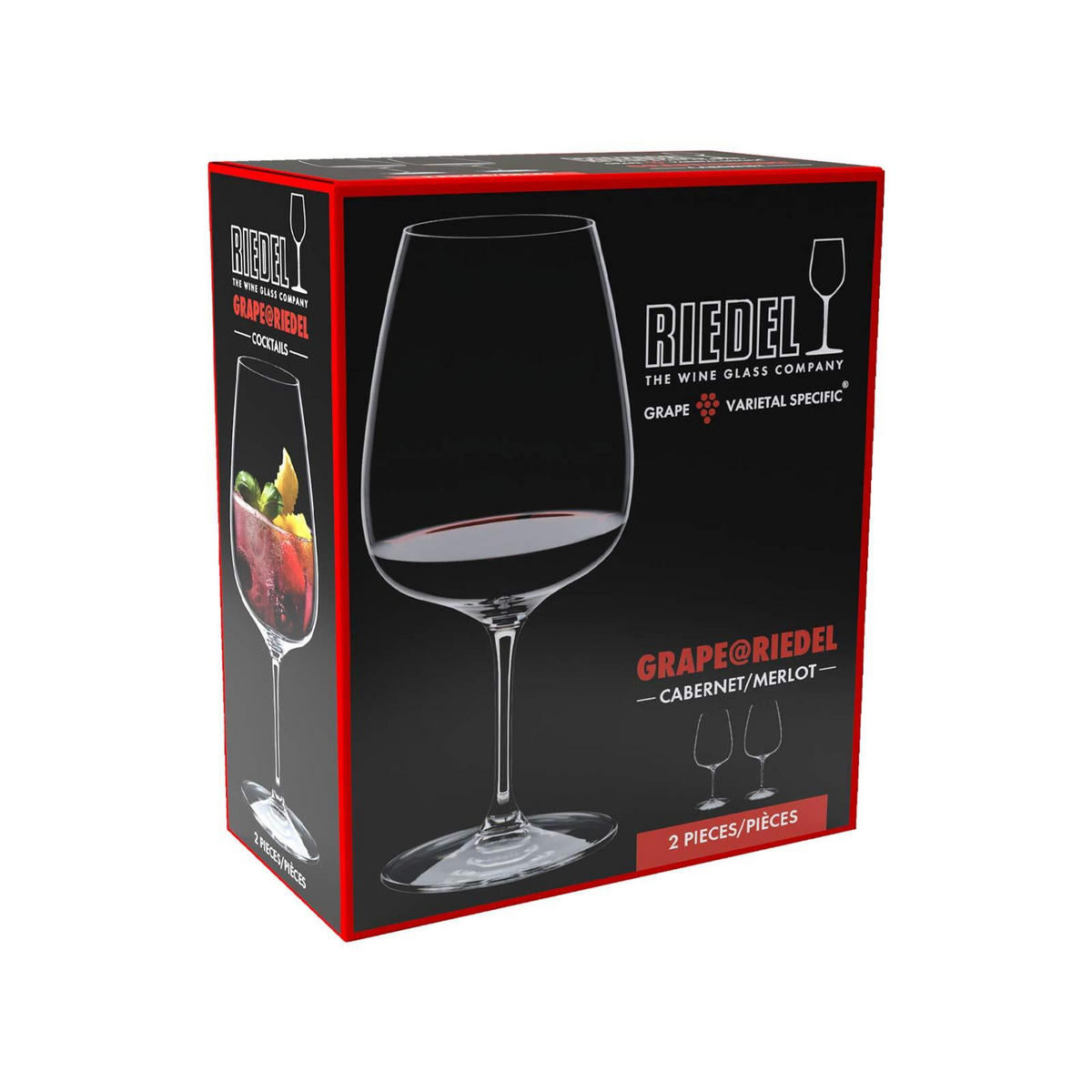 CABERNET / MERLOT / COCKTAIL WEINGLÄSER Grape transparent 830 ml 6er Set - Transparent, Glas (0.83L) - Riedel