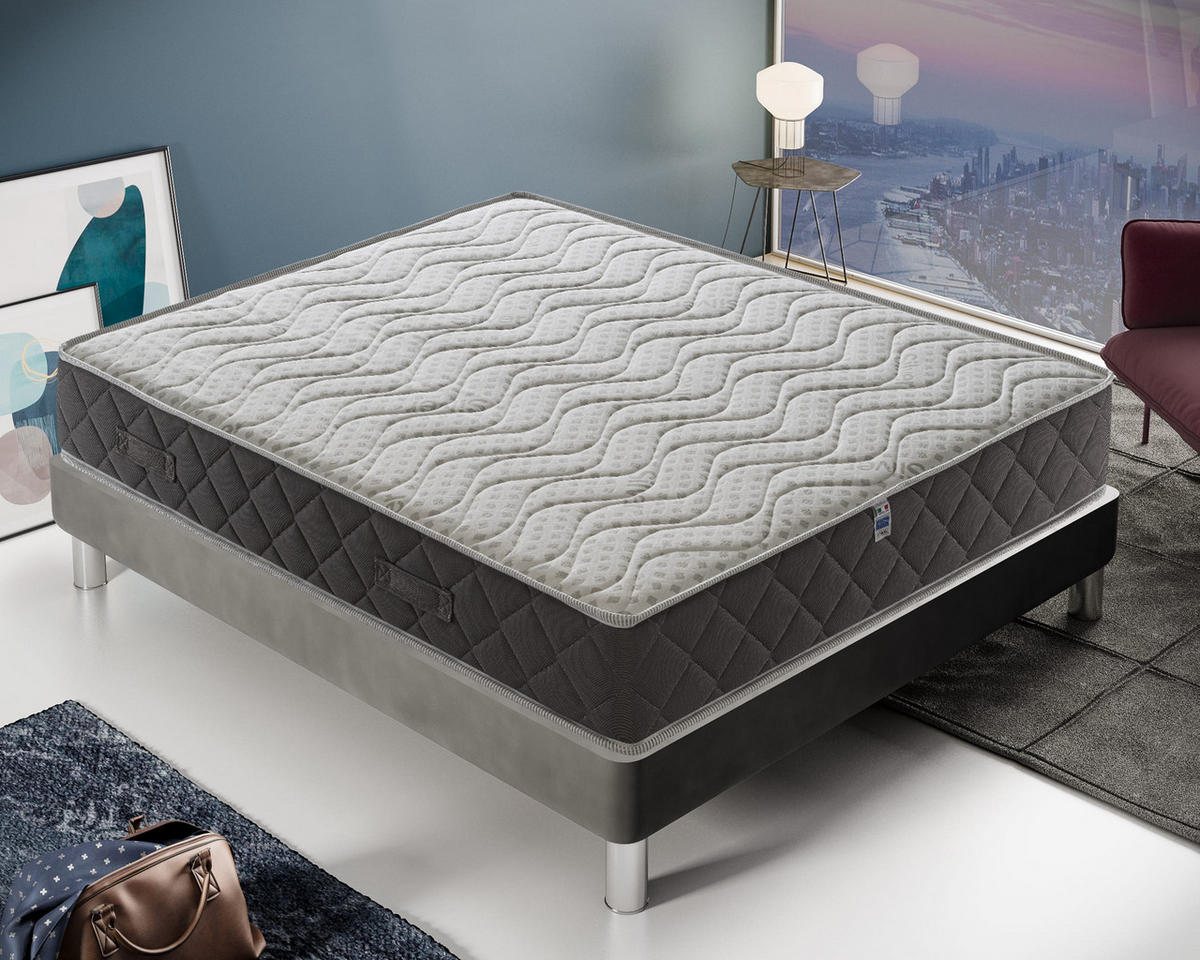MATRATZE 200x200, Höhe 21 cm, Memory-Schaum, SILVER SAFE - Weiß, Textil (200/200cm) - iLoveSleep