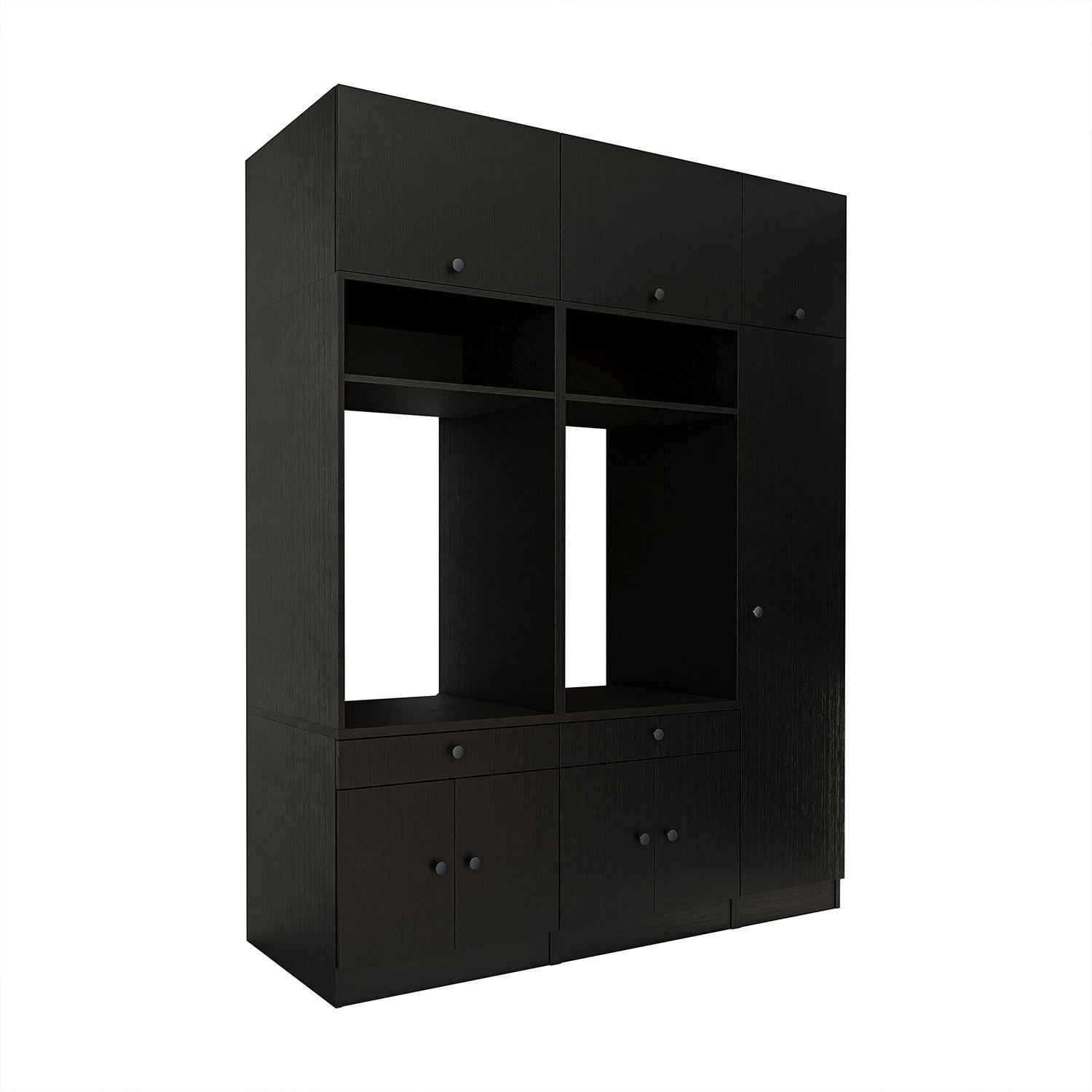 WASCHMASCHINENSCHRANK Serie 1 179cm Breit, 230cm Hoch - Schwarz, Holzwerkstoff (179/230/67cm)
