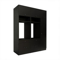 WASCHMASCHINENSCHRANK Serie 1 179cm Breit, 230cm Hoch - Schwarz, Holzwerkstoff (179/230/67cm)