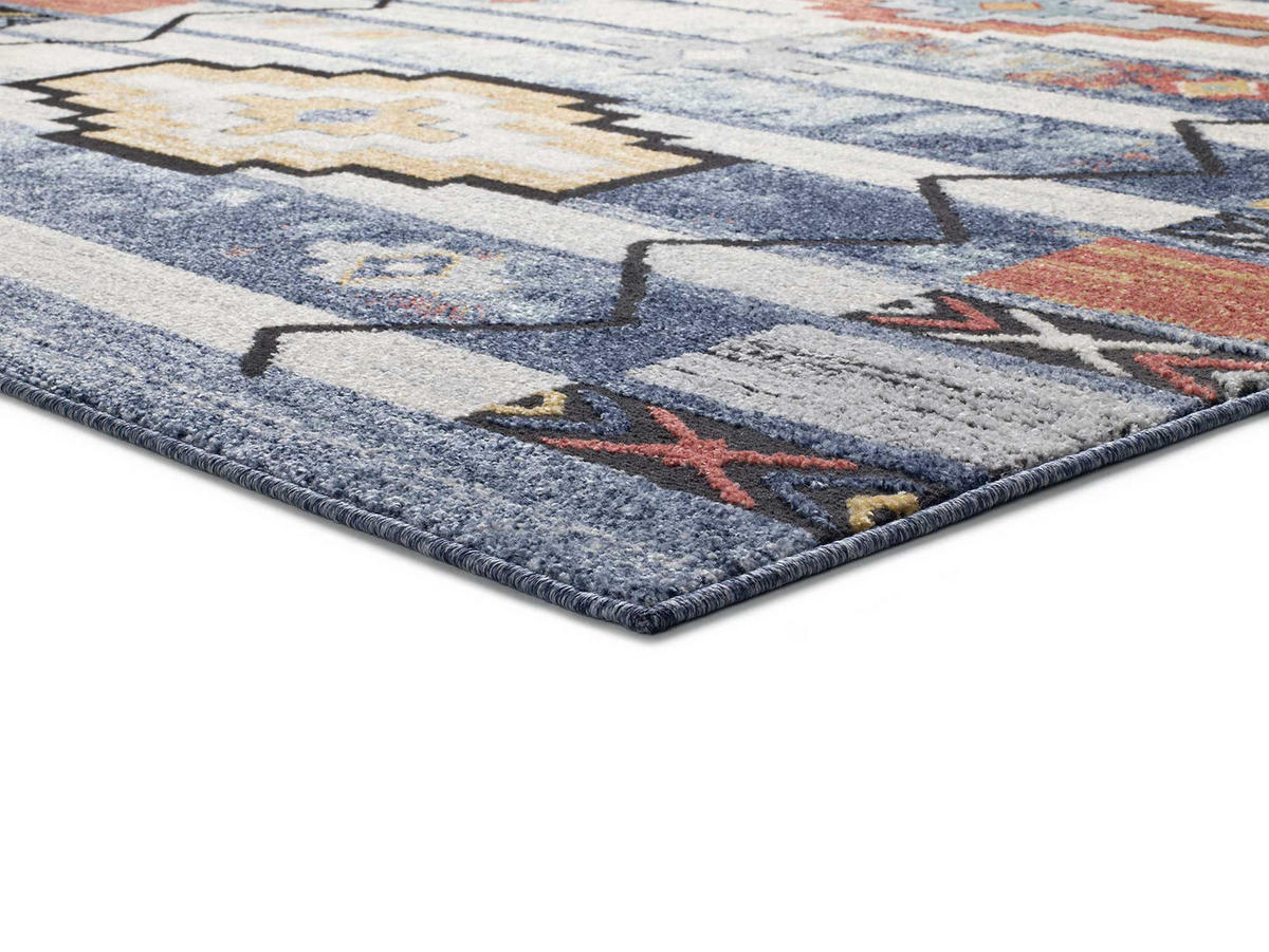 VINTAGE-TEPPICHE Blau Mabel 120/170 cm - Blau/Beige, Textil (120/170cm) - Atticgo