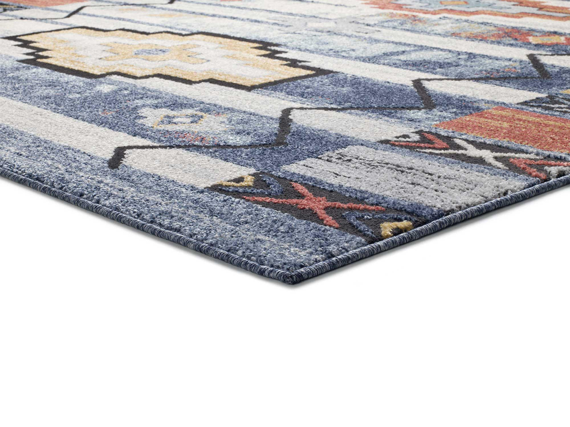 Thumbnail - Atticgo Vintage-Teppiche, Mehrfarbig, Beige, Blau, Kupfer, Textil, Grafikmuster, Rechteckig, 140x200 cm, Oeko-Tex® Stand...