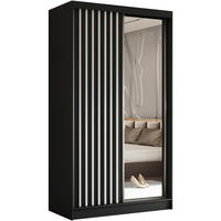 SCHWEBETÜRENSCHRANK Helix 120/216/61 schwarz+weiß - Schwarz/Weiß, Holzwerkstoff (120/216/61cm) - Beautysofa