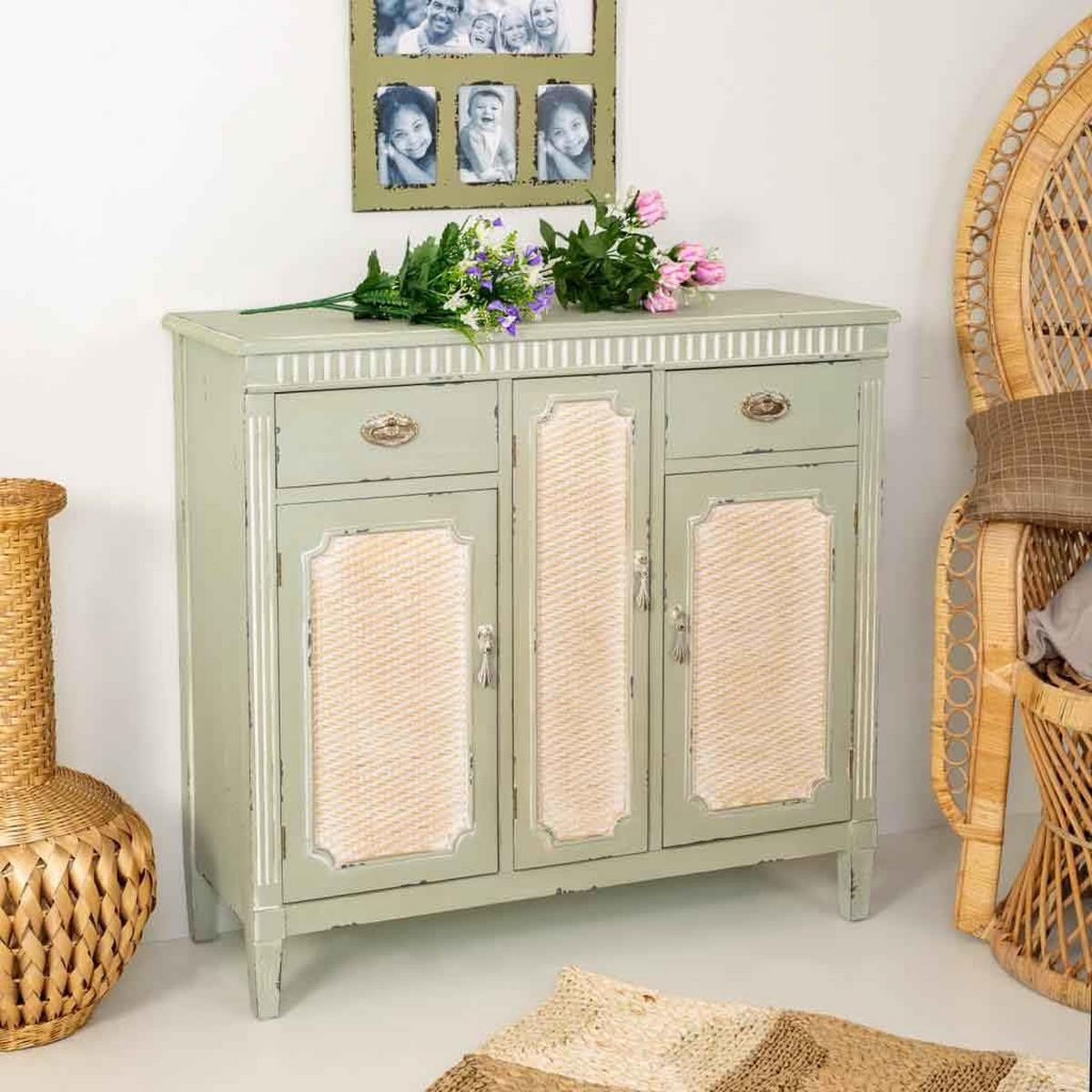 SIDEBOARD aus Holz 95x36x88 cm - Grün, Holz (95/36/88cm) - Wanderlust