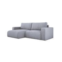 ECKSOFA Carl L-förmig Schlaffunktion und Bettkasten weicher Cordstoff flexibel stellbar lose Rückenkissen freistehend LINKS 143x247x83cm Silver - Silberfarben, Holz/Textil (143/247cm) - DomoHome
