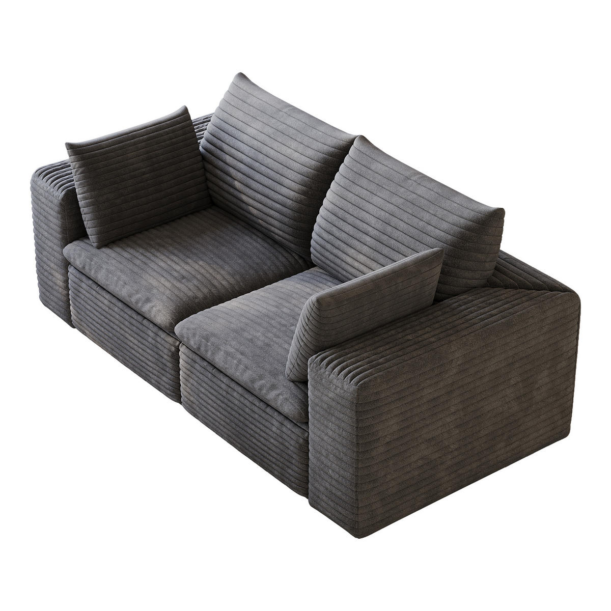 2-SITZER-SOFA DE-34773 mit abnehmbare Polsterung Dunkelgrau - Dunkelgrau, Textil (90/60/180cm) - ComfortXL