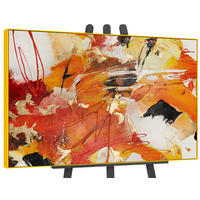 GEMÄLDE Orangene Explosion II Schattenfugenrahmen Gelb 180x120 cm - Gelb, Holz (180/120cm) - YS-art gallery