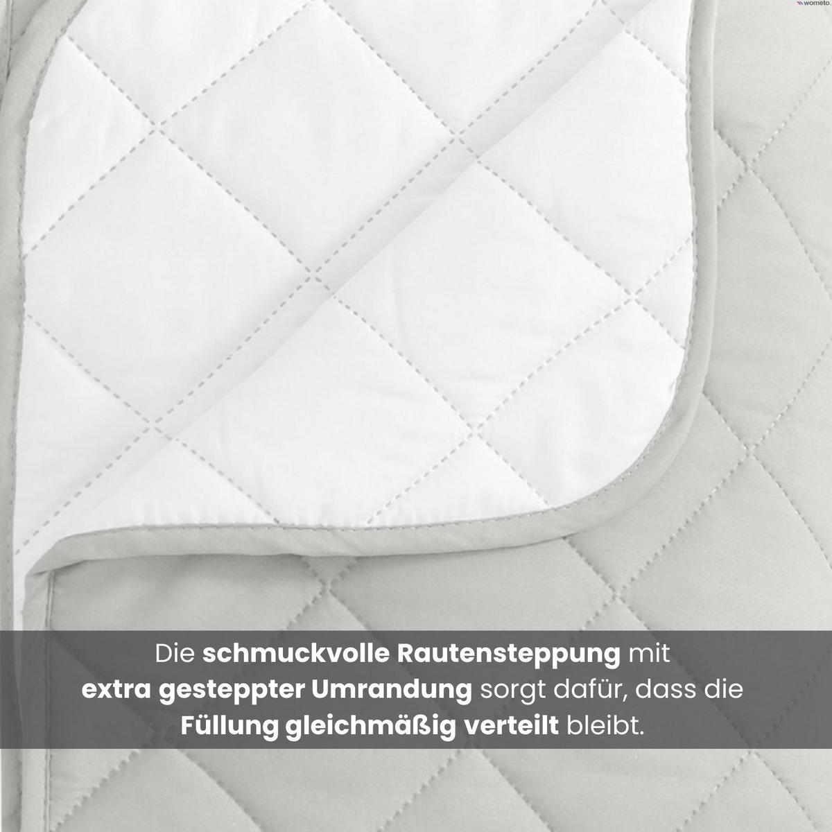 KINDER-SOMMERBETT Steppbett wollweiß - Weiß, Textil (135/200cm) - wometo