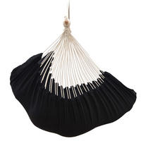 XXL-HÄNGESESSEL mit Kissen und Seitenfach, 220/120cm, Schwarz - Schwarz, Textil (120/145/220cm) - Amanka