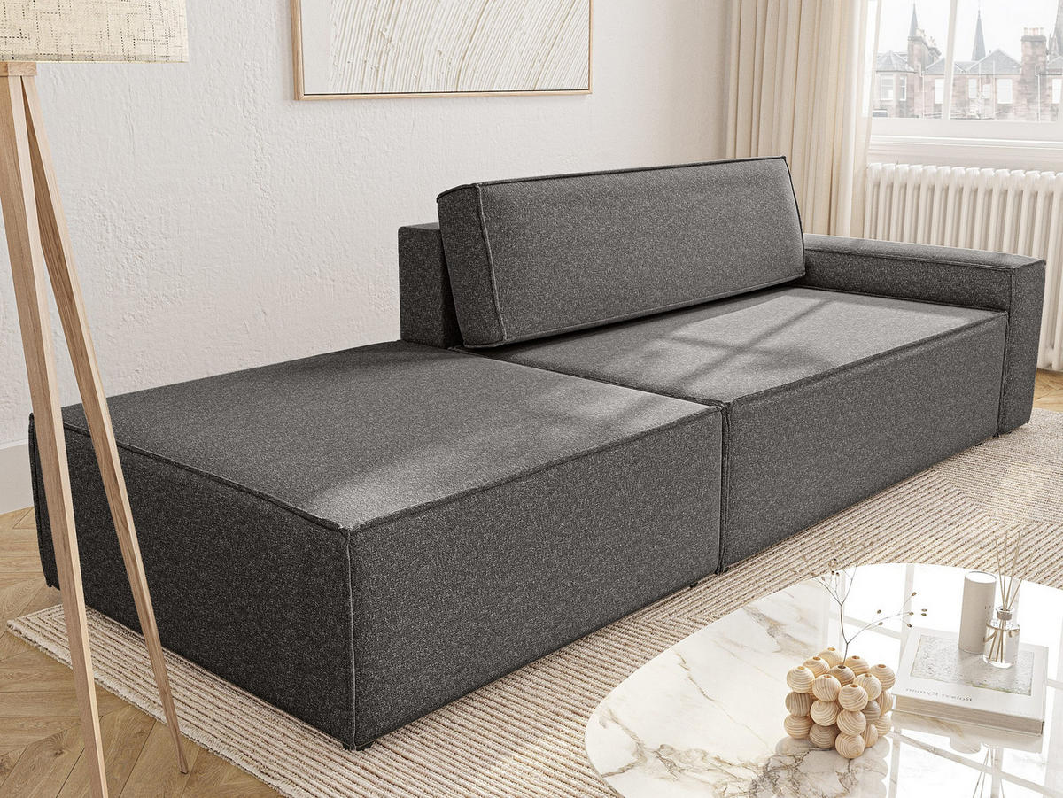 SCHLAFSOFA Lummo Si mit Schlaffunktion, Graphit - Graphitfarben, Textil (263/70/100cm) - Fedve