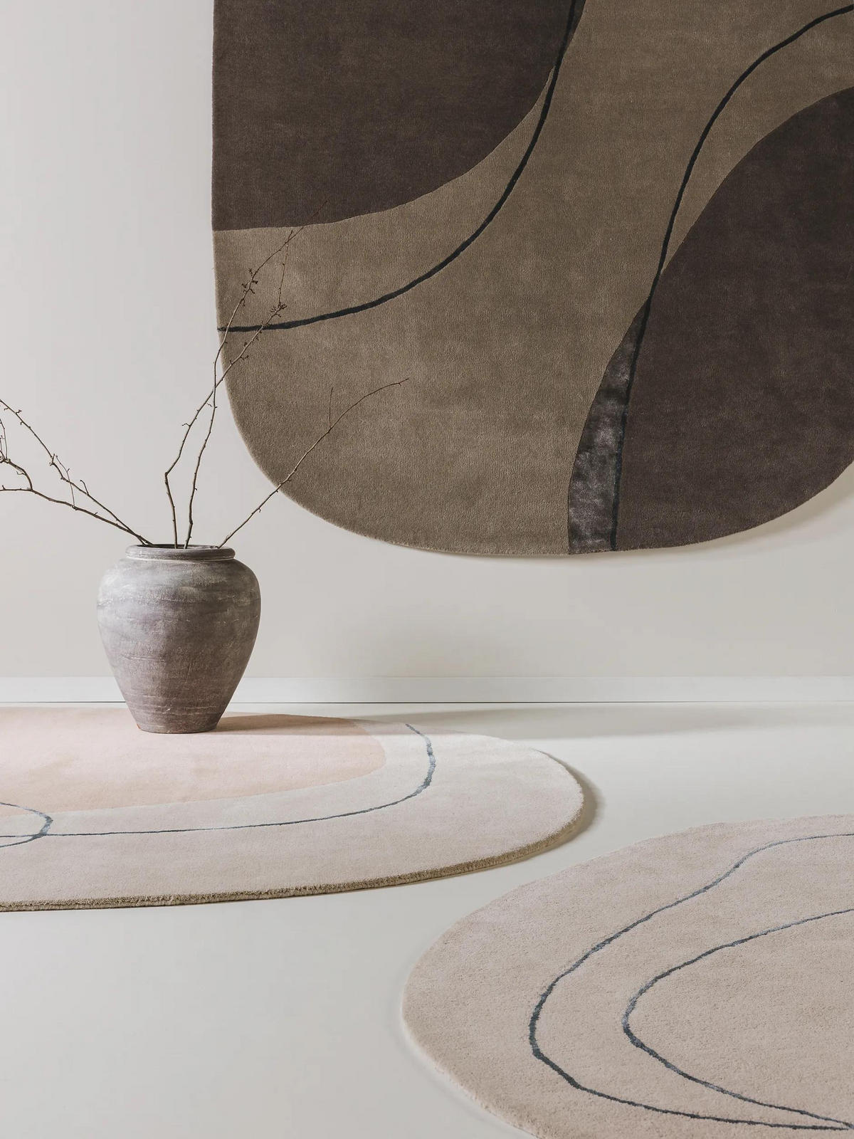 WOLLTEPPICH Shape Taupe 200x300 cm - Taupe, Textil (200/300cm) - benuta Pure