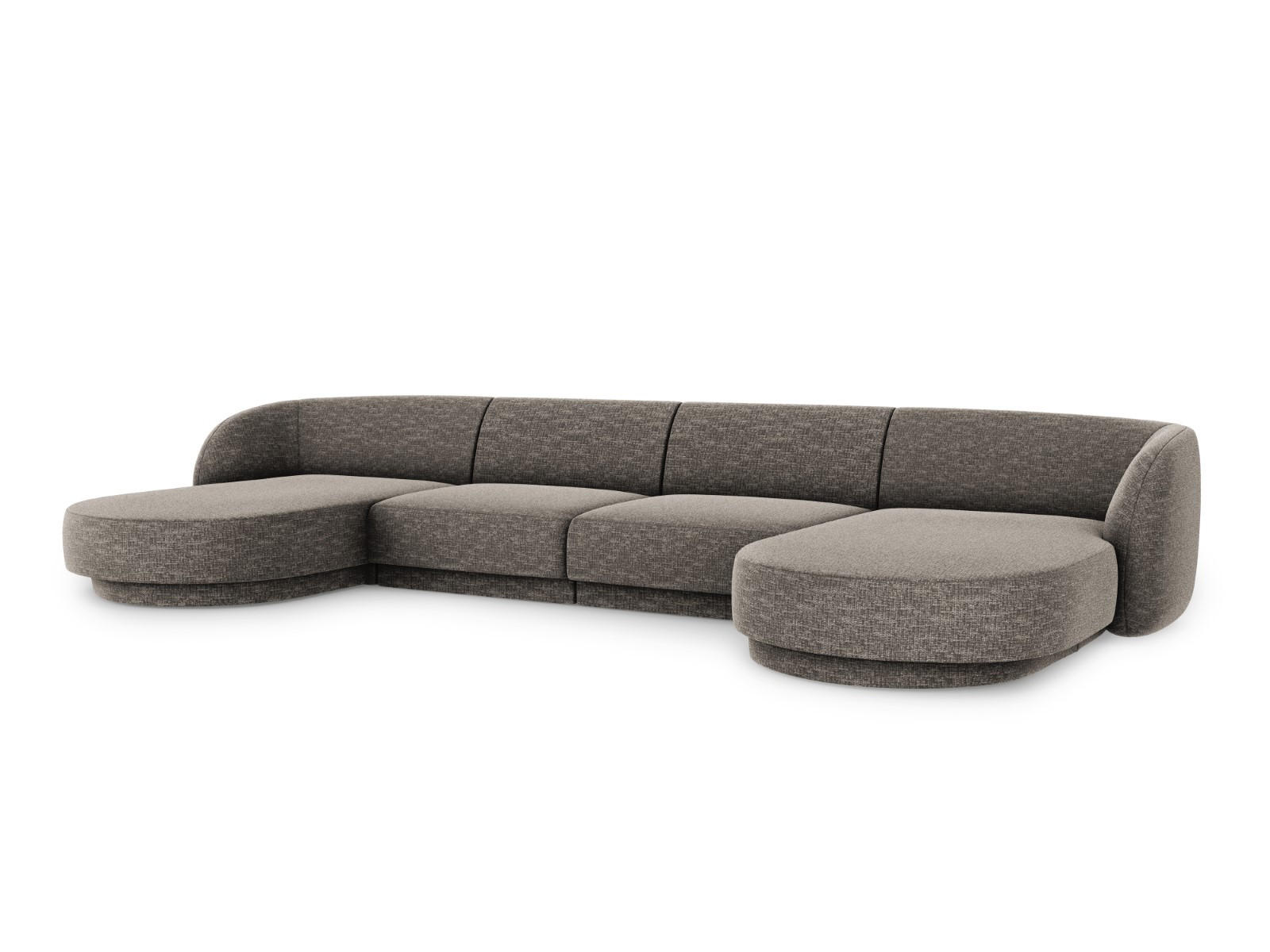 PANORAMASOFA Miley aus Chenille-Stoff grau 5 Sitzplätze - Grau, Textil (156/70/330cm) - Micadoni
