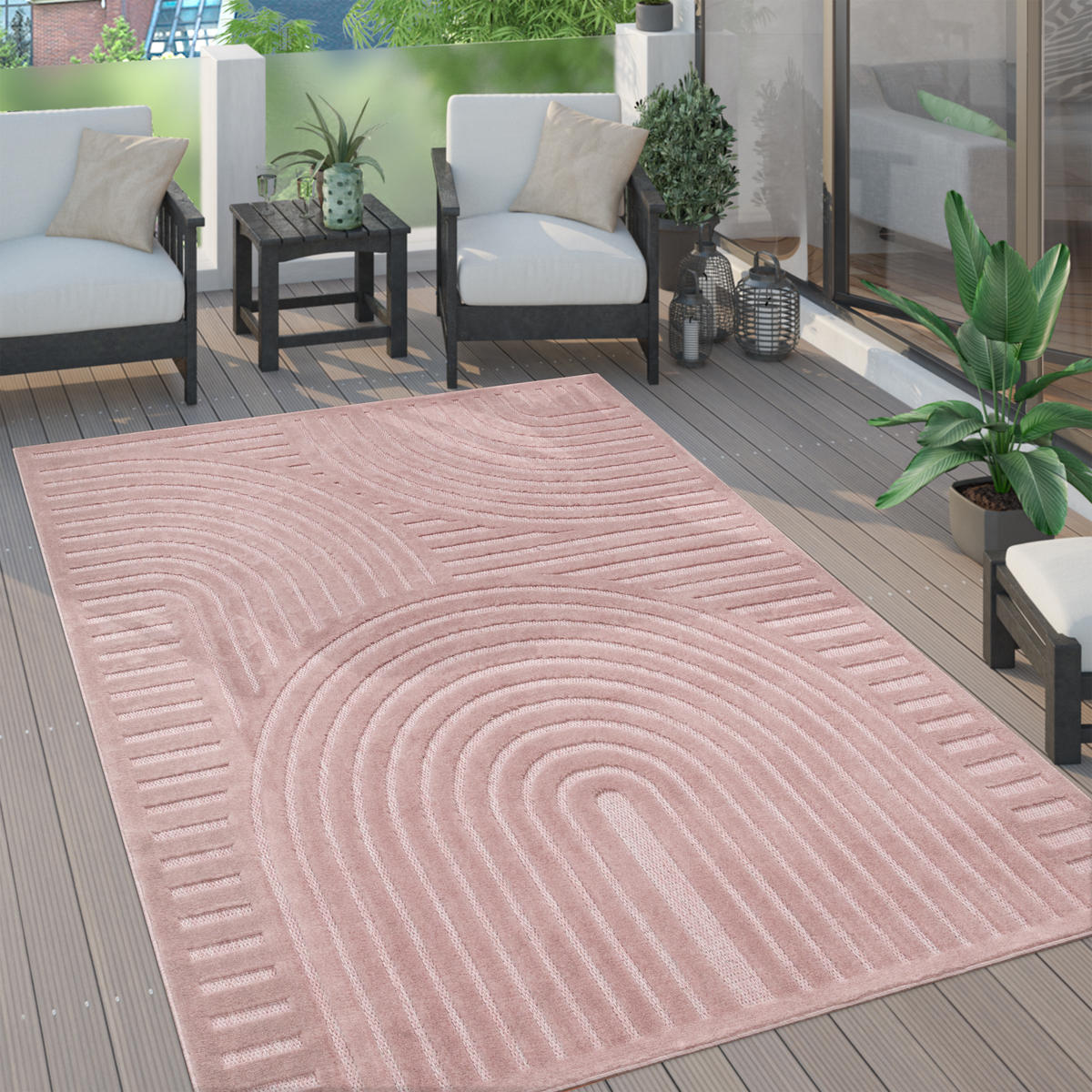 OUTDOORTEPPICH 60/100 cm Livorno 674 - Pink, Textil (60/100cm) - Paco Home