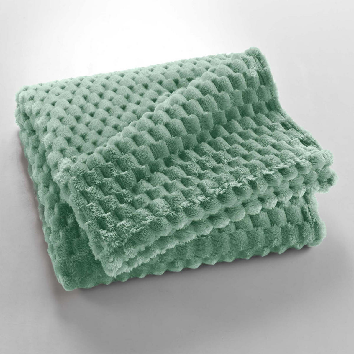 TAGESDECKE aus Flanell Frosty 150/125/0,5 cm - Grün, Textil (125/150cm) - Douceur d´intérieur