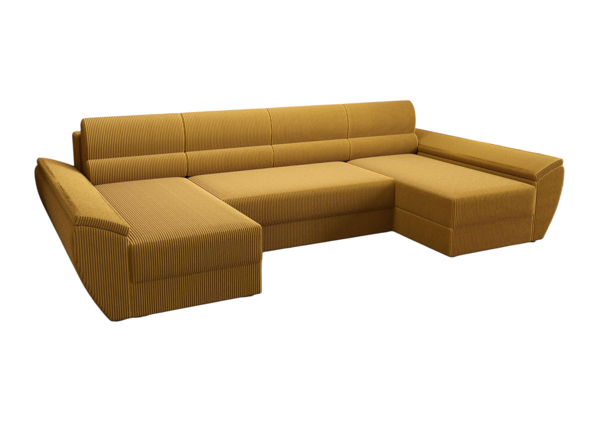 WOHNLANDSCHAFT REBIU4 Poso 01 mit Schlaffunktion - Currygelb, Textil (326/86/140cm) - Bedante