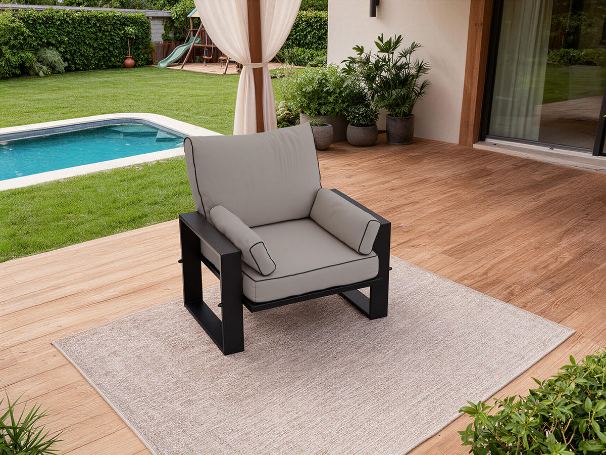 GARTENSESSEL Elba - Grau - Grau, Textil (98/90/87cm) - MKS