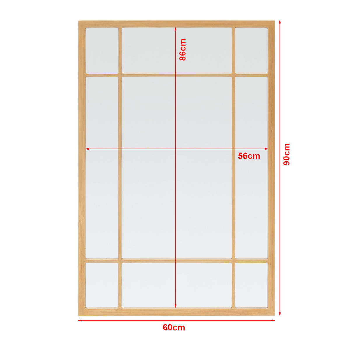 WANDSPIEGEL Colobraro - Goldfarben, Glas/Holzwerkstoff (60/90/1.8cm) - [en.casa]