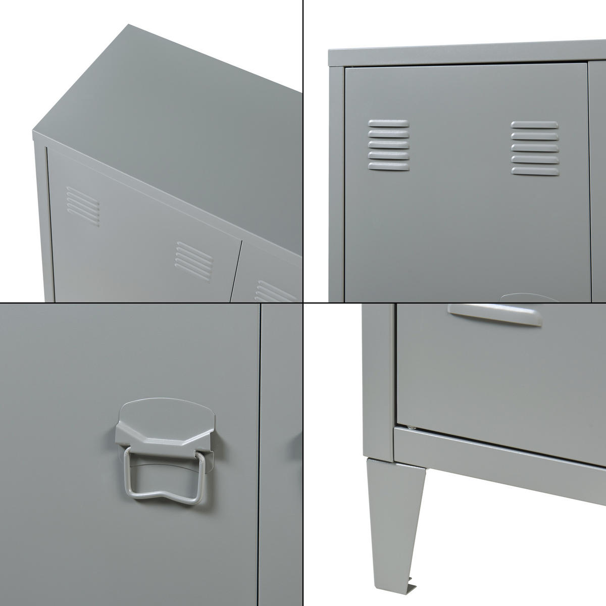 METALLSCHRANK Oripää - Dunkelgrau, Metall (80/90/33cm) - [en.casa]