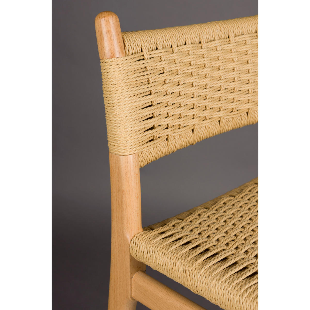 BARHOCKER Cecile Rückenlehne 67,5 cm Naturel - Beige, Holz (48/95.5/47cm) - Dutchbone