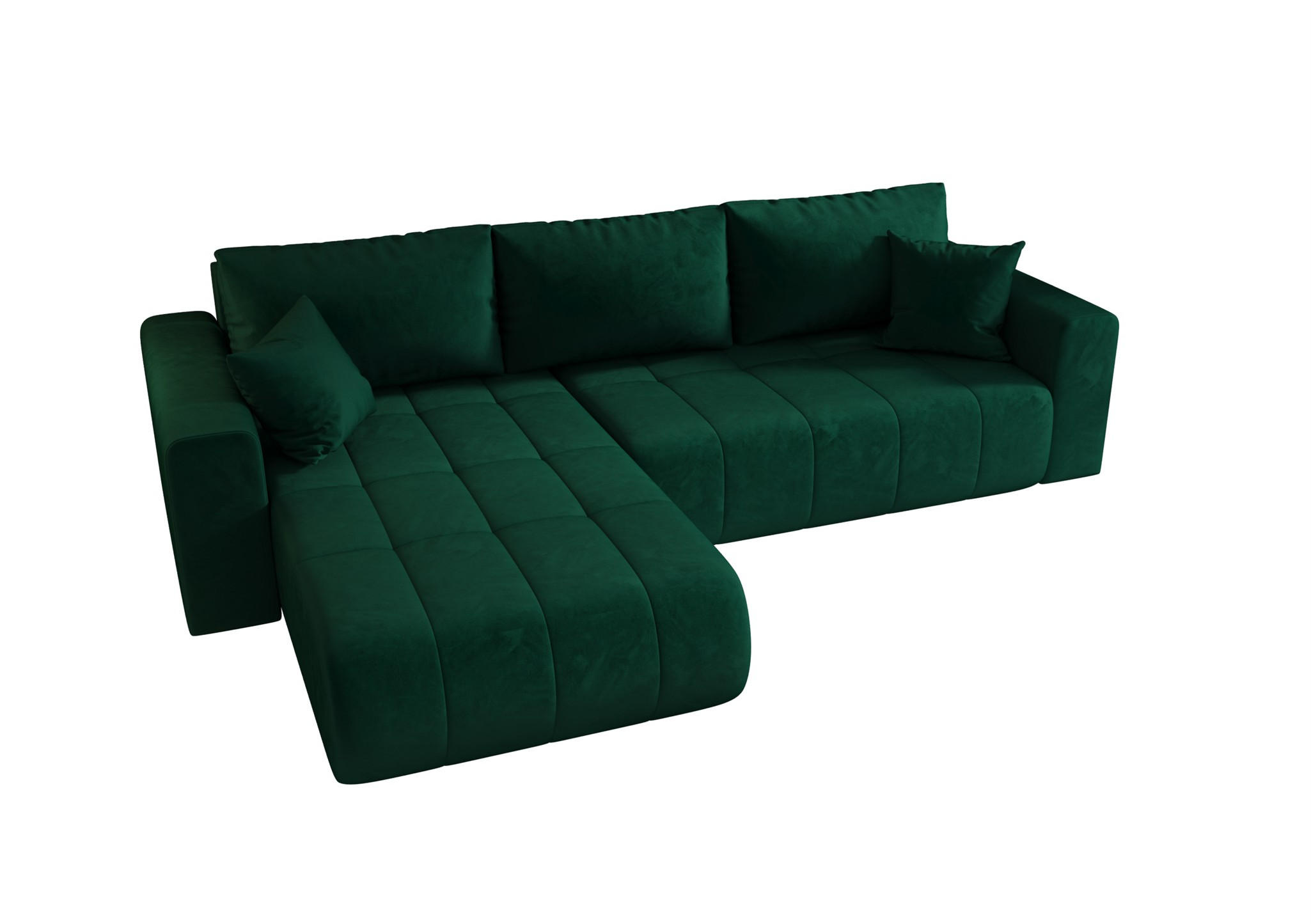 ECKSOFA Camila - Grün, Holzwerkstoff/Textil (280/185cm) - Fun Möbel