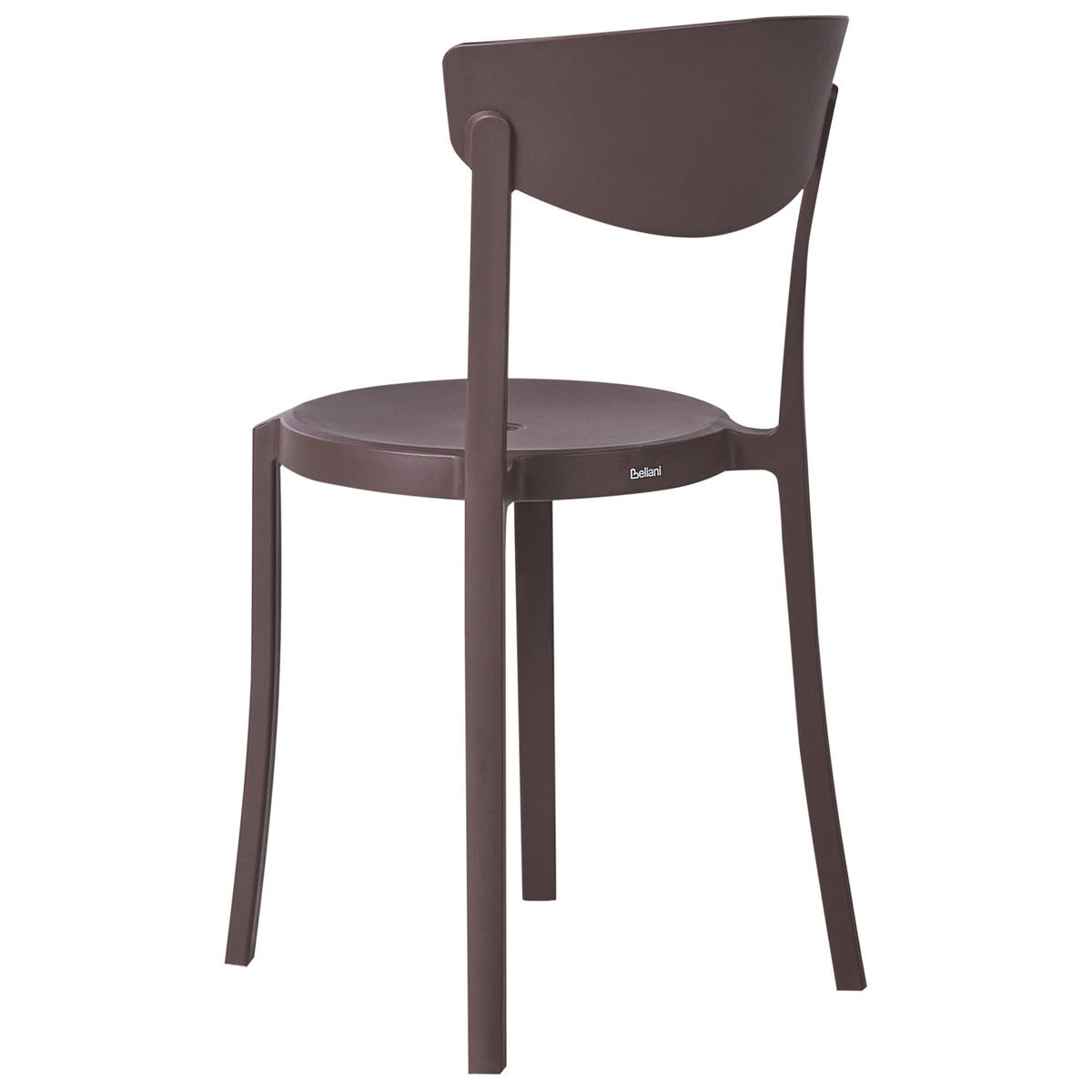 GARTENSTUHL 4er-Set Braun Vieste - Braun, Kunststoff (42/80/38cm) - Beliani
