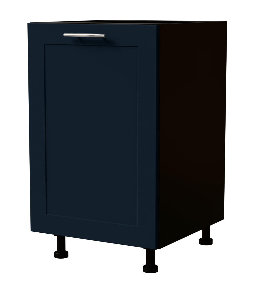 Feldmann-Wohnen Küchenunterschrank Dunkelblau, Schwarz 50x82x50 cm