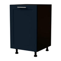 KÜCHENUNTERSCHRANK Oslo D1D/50 Schwarz Matt / Indigo Matt 50 / 50 / 82cm - Schwarz/Dunkelblau, Holz/Holzwerkstoff (50/82/50cm) - Feldmann-Wohnen